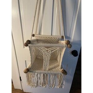 Macrame Boho Hanging Baby Swing Seat Handmade Hammock Chair